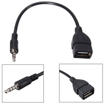 Други USB кабели OTG адаптер преходник AUX към USB вход черен 